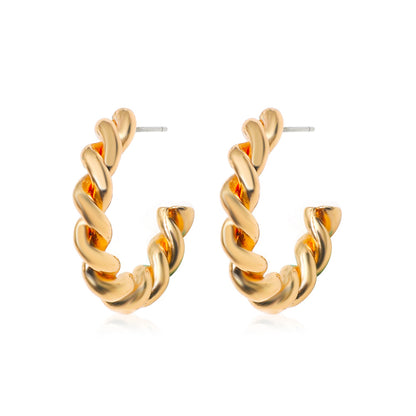 Fashion Geometric C-shaped Alloy Earrings