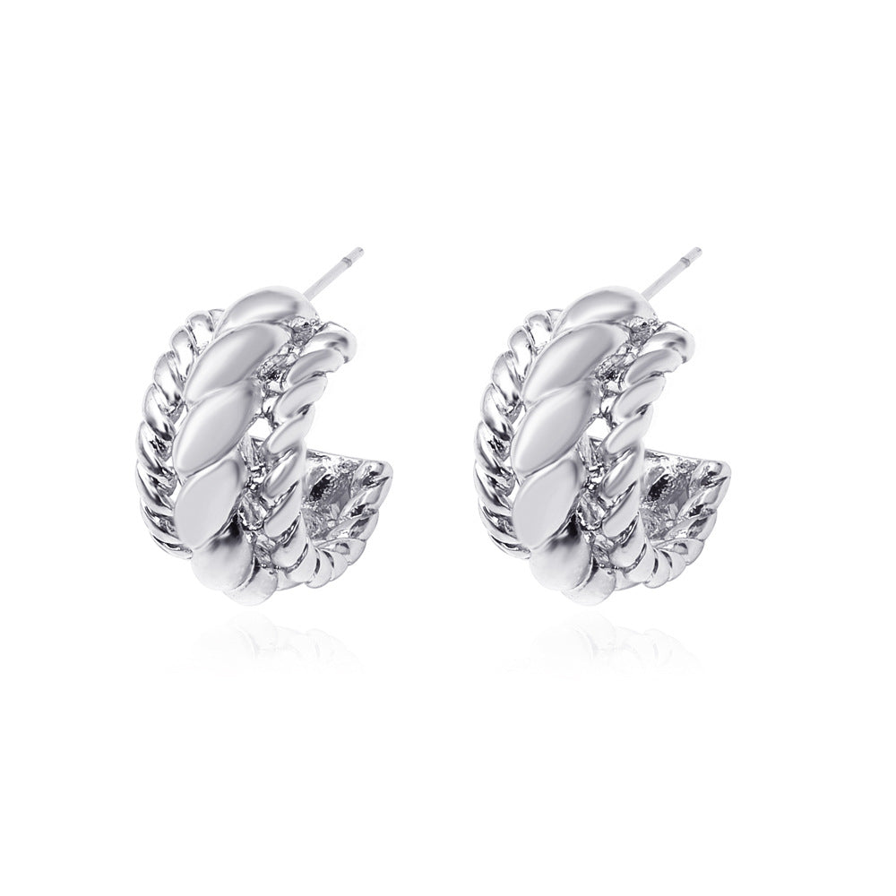 Fashion Geometric C-shaped Alloy Earrings