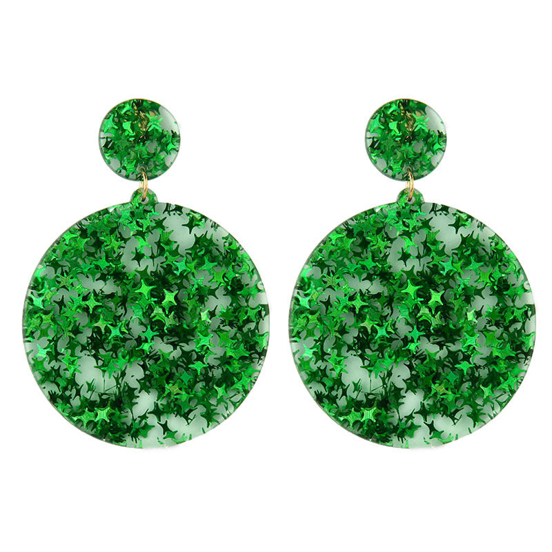 Ethnic Style Simple Geometric Round Acrylic Sequin Earrings