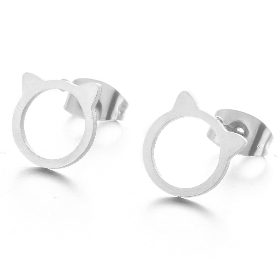 Simple Cute Cat Alloy Earrings Wholesale