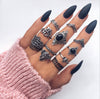 Fashion Geometric Stars Feathers Turquoise Diamond Ring Set