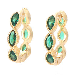 Drop-shaped Colored Diamond Micro-inlaid Zircon Earrings