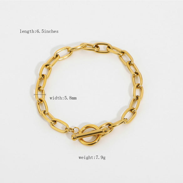 Fashion Classic Ot Gold-plated Stainless Steel Bracelet