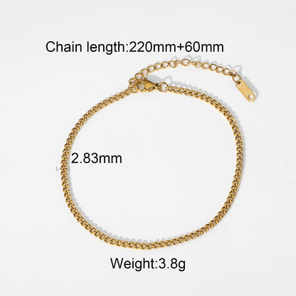 Simple Style Geometric Gold Plated Anklet Necklace