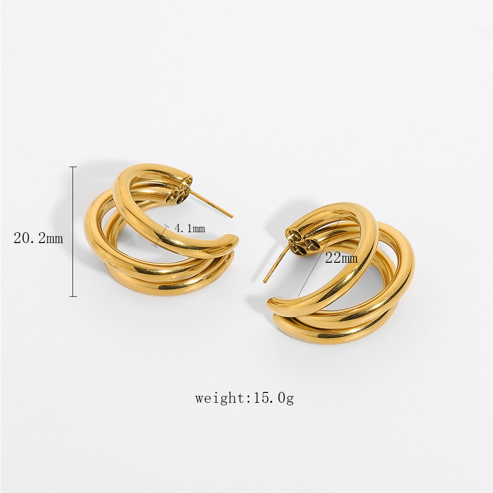 Geometric Plating Stainless Steel Gold Plated Earrings