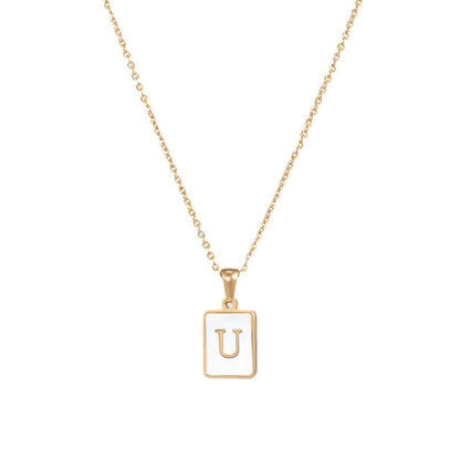 Simple Style Letter Stainless Steel Plating Gold Plated Necklace