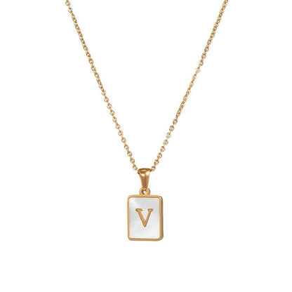 Simple Style Letter Stainless Steel Plating Gold Plated Necklace