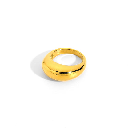 Retro Smooth Arc Titanium Steel Ring