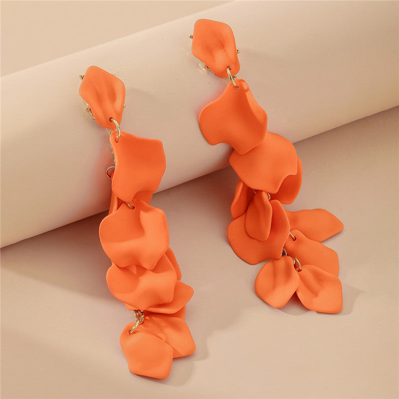 Flower Plating Alloy No Inlaid Earrings