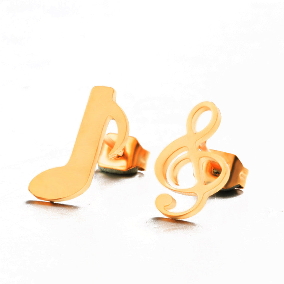 Creative Personality Asymmetrical Note Alloy Earrings Wholesale