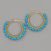 Simple Exaggerated Ethnic Gem Large Hoop Earrings