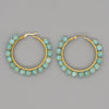 Simple Exaggerated Ethnic Gem Large Hoop Earrings