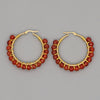 Simple Exaggerated Ethnic Gem Large Hoop Earrings