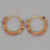 Simple Exaggerated Ethnic Gem Large Hoop Earrings