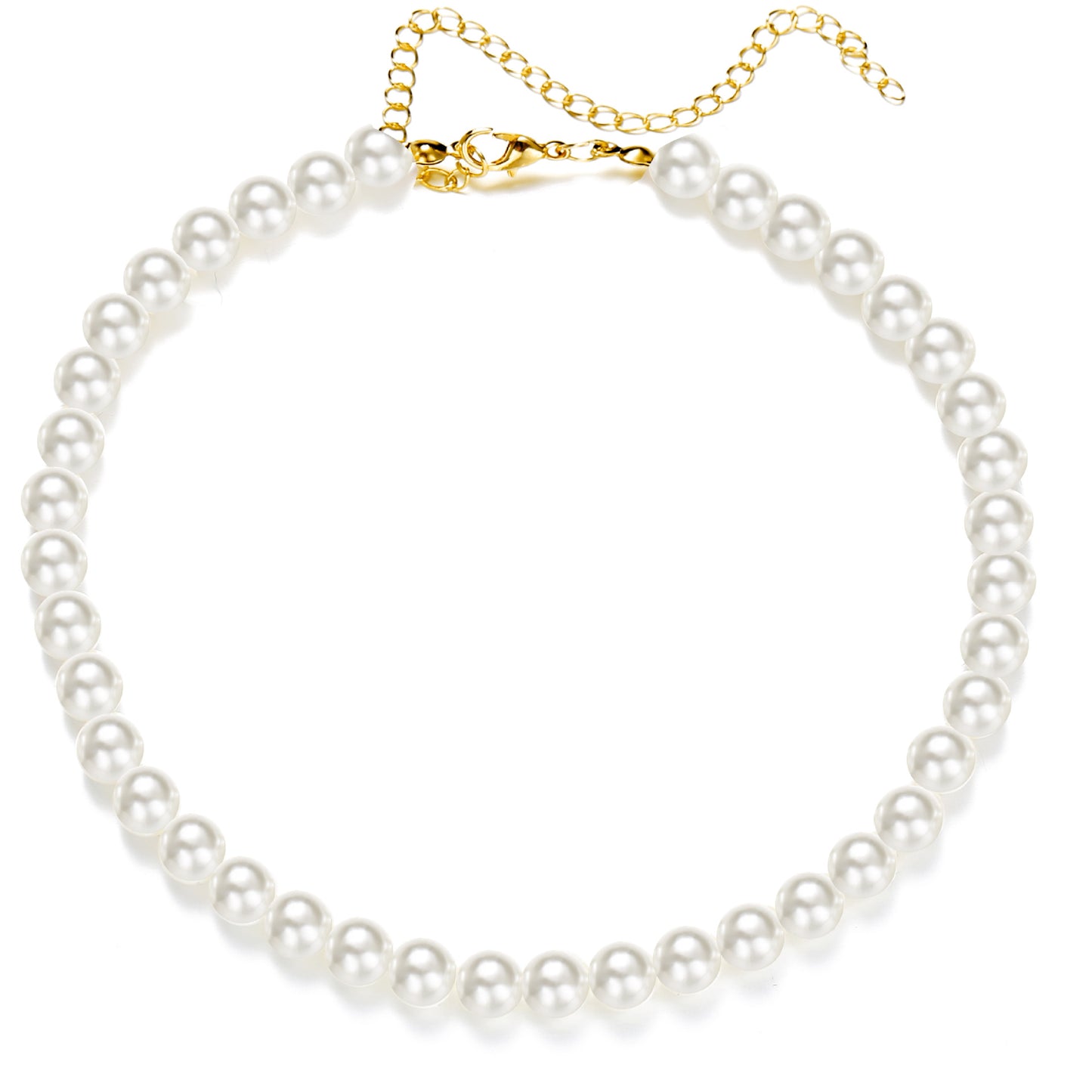 Retro Simple Pearl Chain Necklace