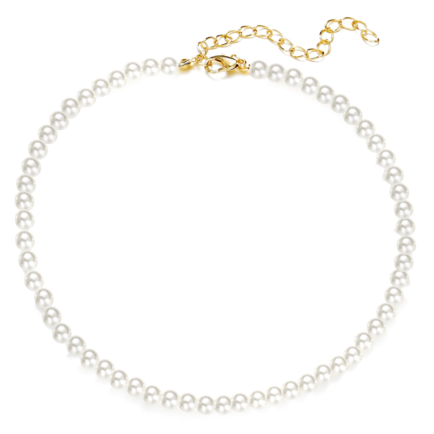 Retro Simple Pearl Chain Necklace