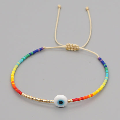 Simple Ethnic Lucky Eyes Miyuki Beads Hand-woven Bracelet