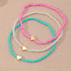 Bohemian Colorful Beads Heart Anklet Set Wholesale