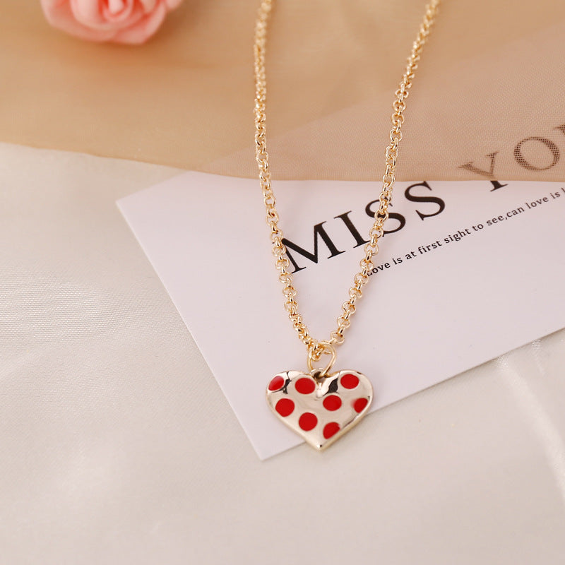 Fashion Heart Alloy Stoving Varnish Women's Necklace