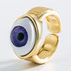 Fashion Heart-shaped Eyes Shell Copper Micro-inlaid Zircon Open Ring