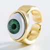 Fashion Heart-shaped Eyes Shell Copper Micro-inlaid Zircon Open Ring