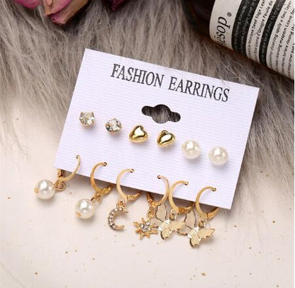 1 Set Fashion Geometric Alloy Plating Inlay Zircon Women's Earrings