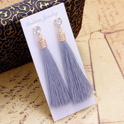 Fashion Tassel Plating Alloy No Inlaid Earrings