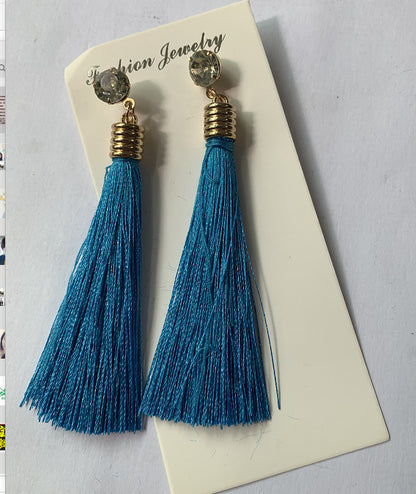 Fashion Tassel Plating Alloy No Inlaid Earrings