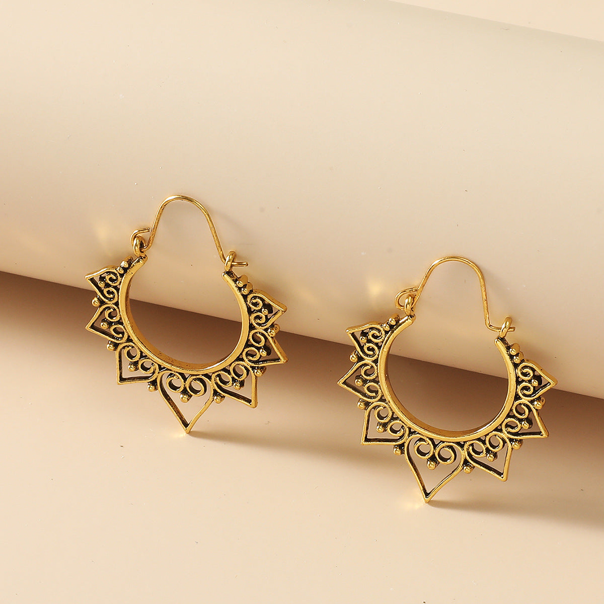 Wholesale Jewelry Retro Simple Hollow Geometric Earrings Gooddiy