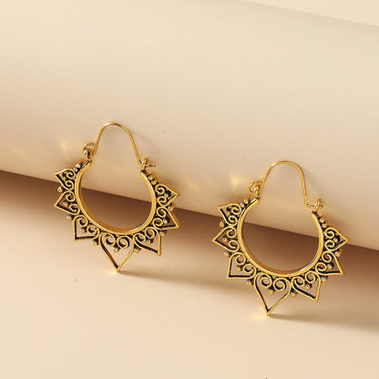 Wholesale Jewelry Retro Simple Hollow Geometric Earrings Gooddiy