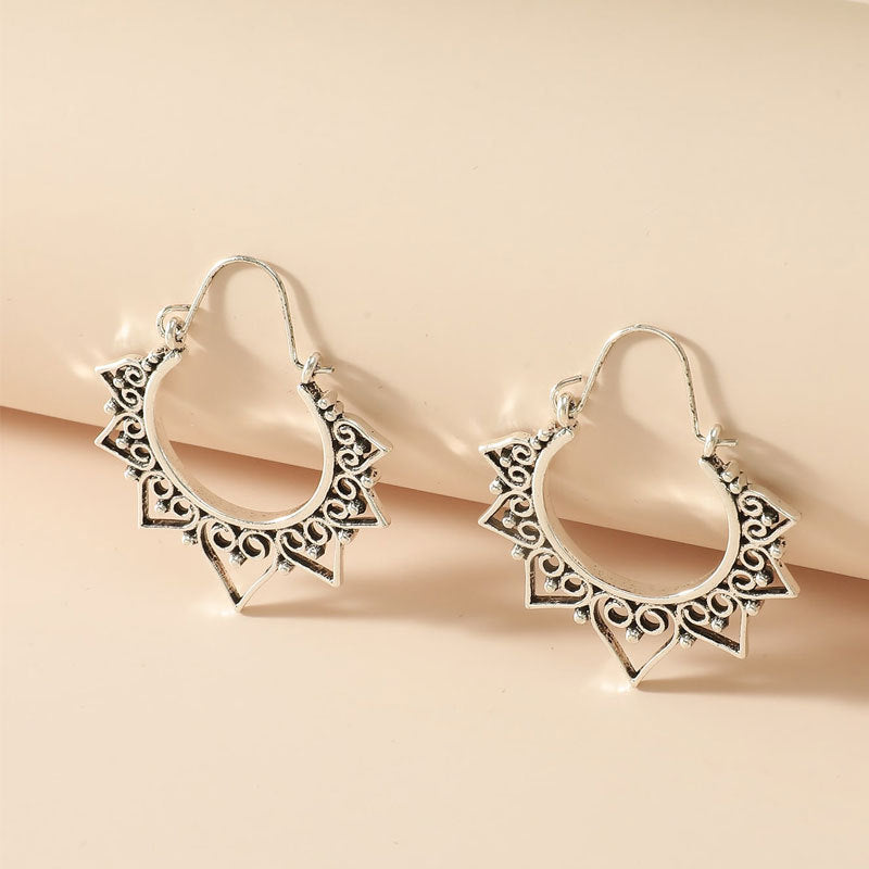 Wholesale Jewelry Retro Simple Hollow Geometric Earrings Gooddiy