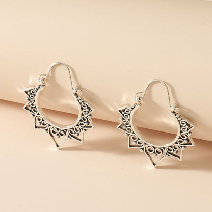 Wholesale Jewelry Retro Simple Hollow Geometric Earrings Gooddiy