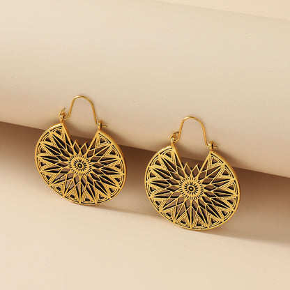 Wholesale Jewelry Retro Simple Hollow Geometric Earrings Gooddiy