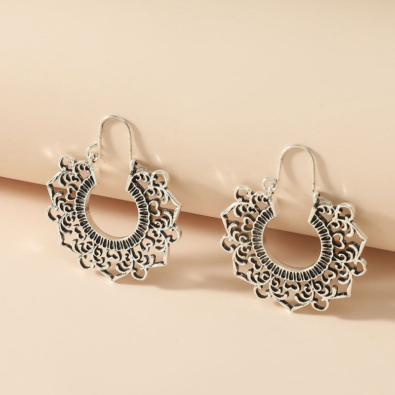 Wholesale Jewelry Retro Simple Hollow Geometric Earrings Gooddiy