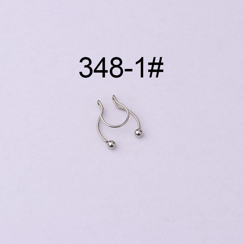 Geometric Metal Plating Nose Ring