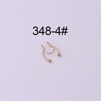 Geometric Metal Plating Nose Ring