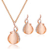 Gooddiy Fashion Geometric Diamond Necklace Earrings Ring Combination Set Wholesale Jewelry