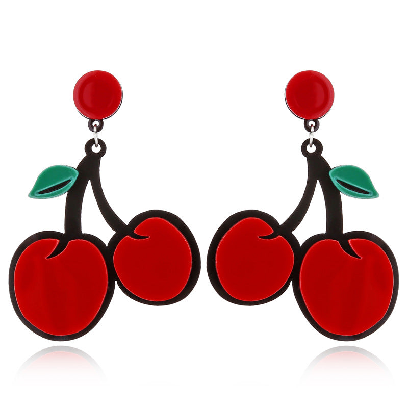 Gooddiy Jewelry Wholesale Simple Fruit Watermelon Strawberry Lemon Cherry Earrings