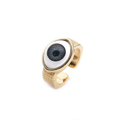 Gooddiy Fashion Eye Micro-inlaid Zircon Copper Open Ring Wholesale Jewelry