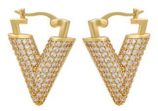 Gooddiy Wholesale Jewelry Colored Micro-inlaid Zircon Inverted Triangle Copper Earrings