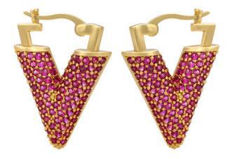 Gooddiy Wholesale Jewelry Colored Micro-inlaid Zircon Inverted Triangle Copper Earrings