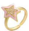 Wholesale Jewelry Drop Oil Five-pointed Star Copper Ring Gooddiy