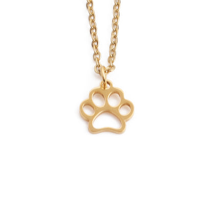 Wholesale Simple Dog Paw Pendant Stainless Steel Necklace Gooddiy