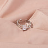 Wholesale Jewelry Micro-inlaid White Zircon Wave Copper Ring Gooddiy