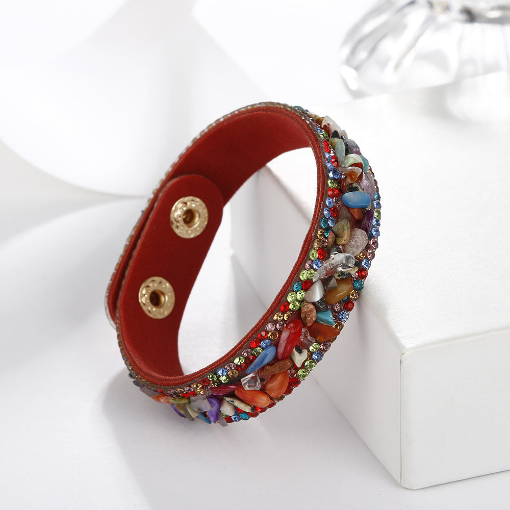 Wholesale Jewelry Retro Multicolor Crushed Stone Inlaid Diamond Bracelet Gooddiy