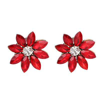 Wholesale Jewelry Diamond-studded Flower-shaped Earrings Gooddiy