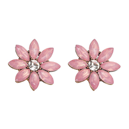 Wholesale Jewelry Diamond-studded Flower-shaped Earrings Gooddiy