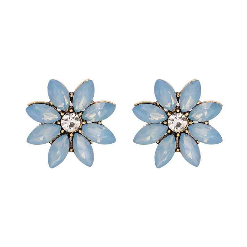 Wholesale Jewelry Diamond-studded Flower-shaped Earrings Gooddiy