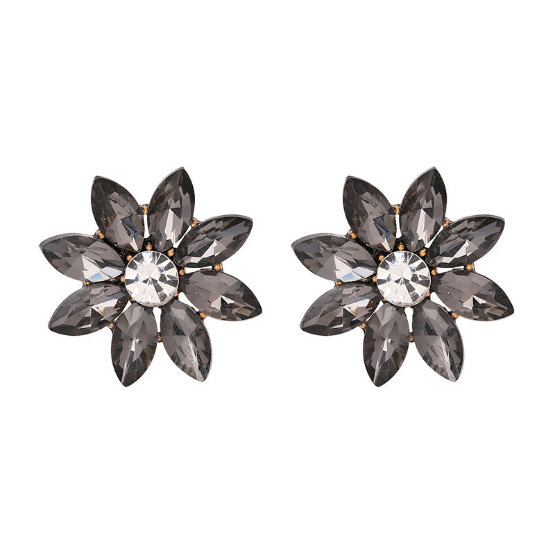 Wholesale Jewelry Diamond-studded Flower-shaped Earrings Gooddiy