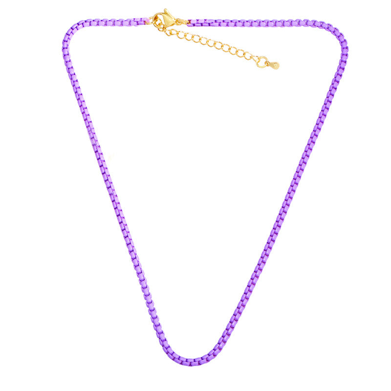 Gooddiy Wholesale Jewelry Bohemian Simple Candy Color Clavicle Chain